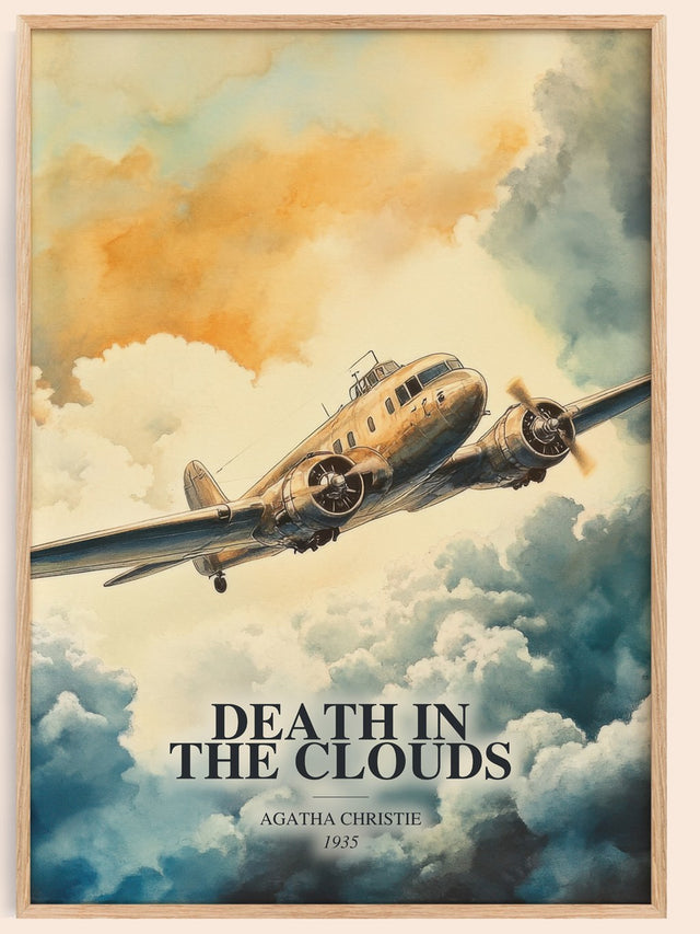 Death In The Clouds Book Watercolour Illustration by Agatha Christie