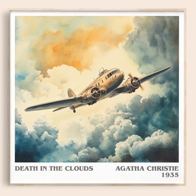 Death in the Clouds Literary Art Print by Agatha Christie