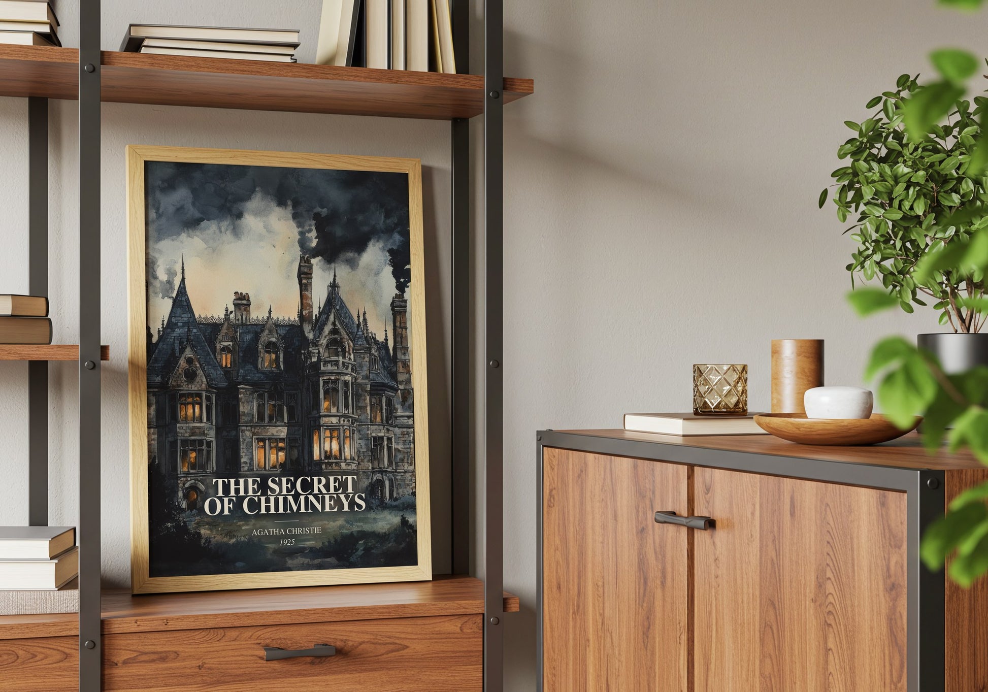 The Secret Of Chimneys book watercolour illustration paper finish options – matte satin gloss