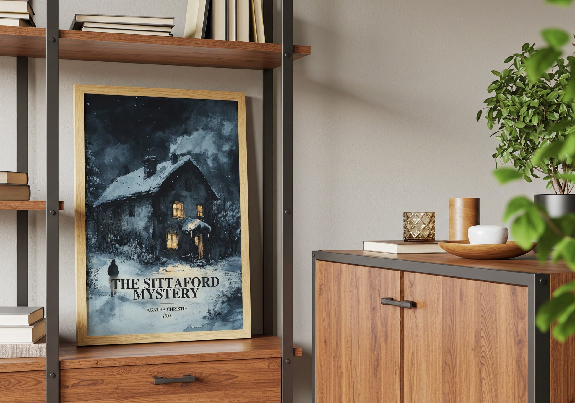 The Sittaford Mystery book watercolour illustration paper finish options – matte satin gloss