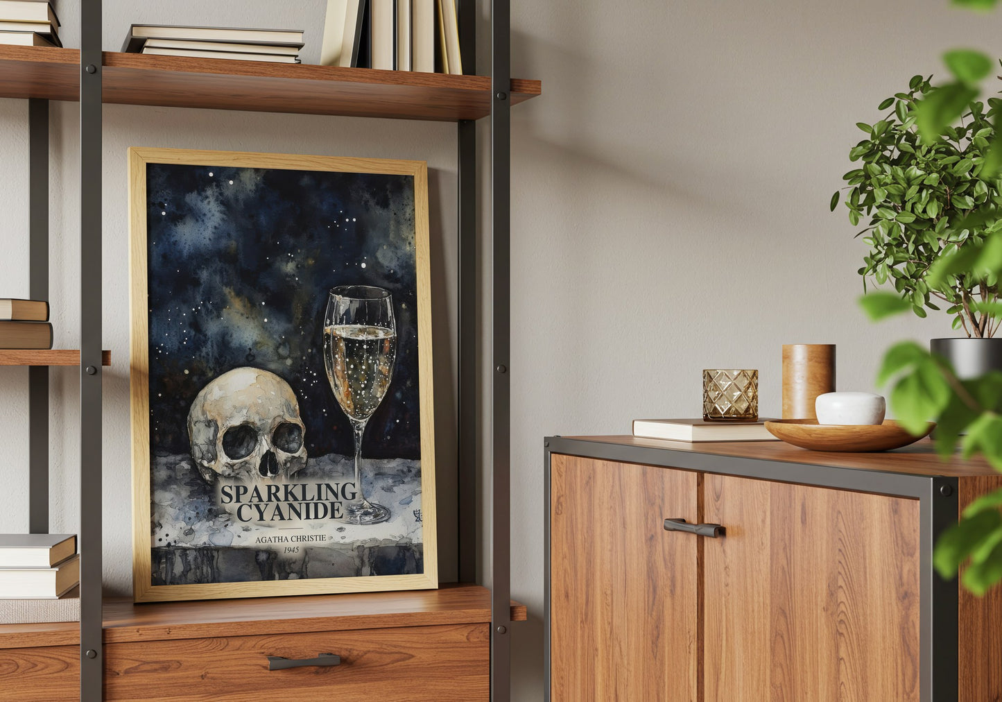 Sparkling Cyanide book watercolour illustration paper finish options – matte satin gloss