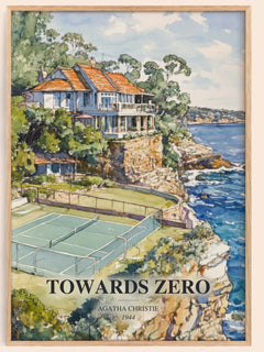 Towards Zero Book Watercolour Illustration by Agatha Christie