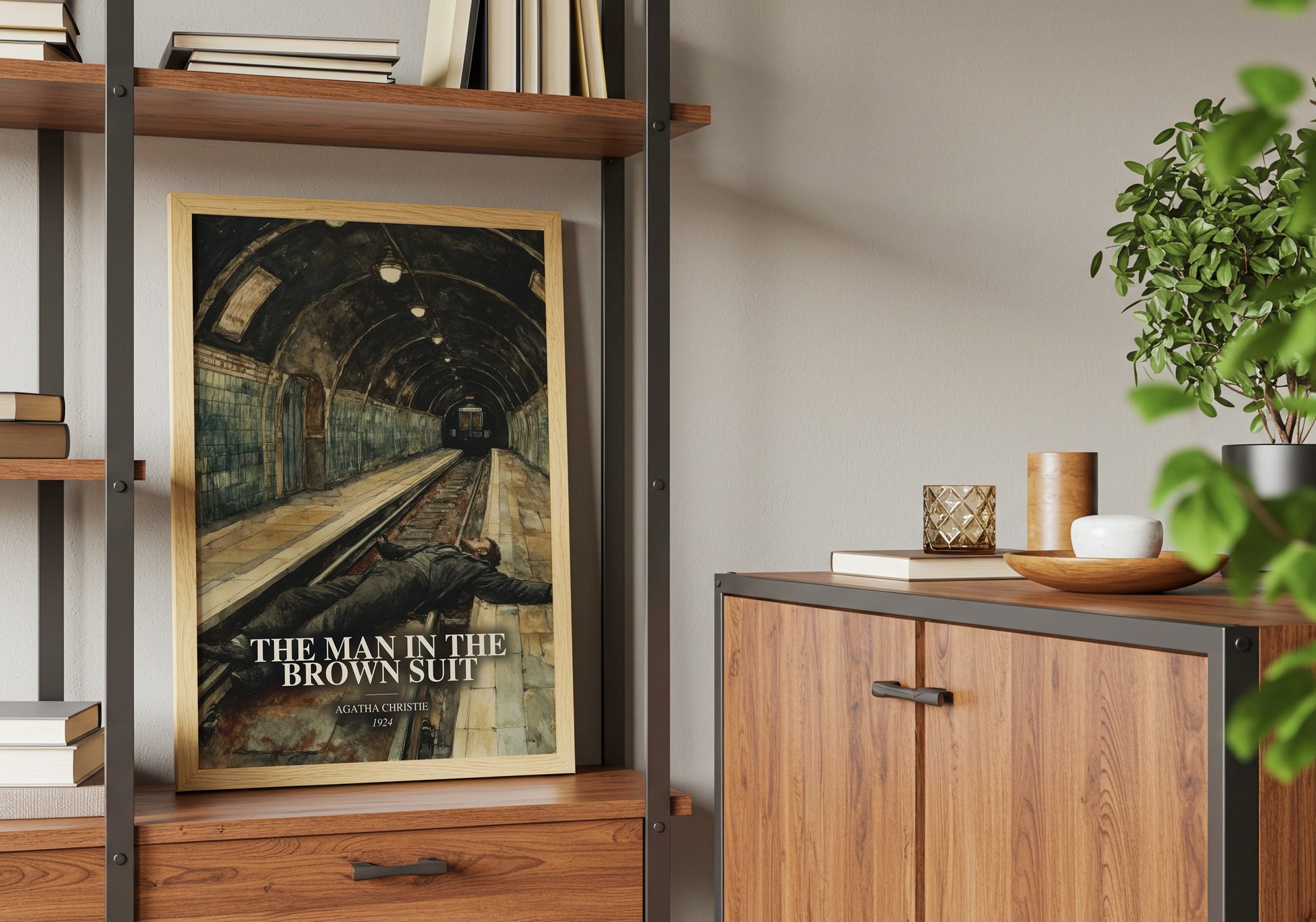 The Man In The Brown Suit book watercolour illustration paper finish options – matte satin gloss