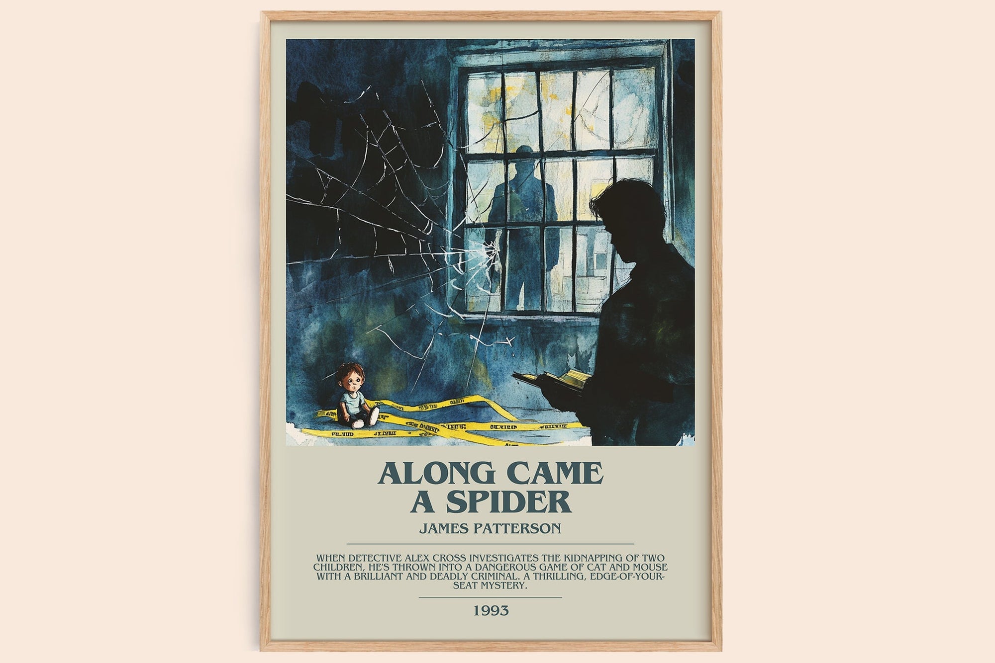 Along Came a Spider bookish book poster by James Patterson – framed literary art print