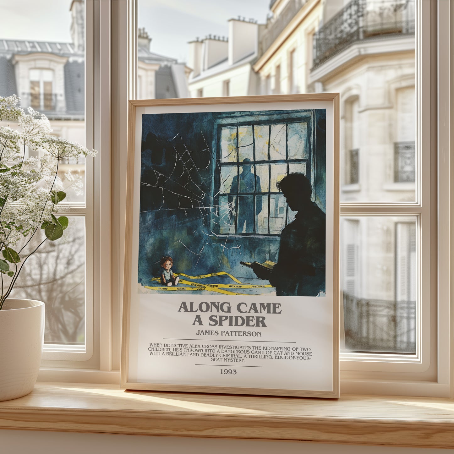 Along Came a Spider bookish poster colour and style options – James Patterson book art