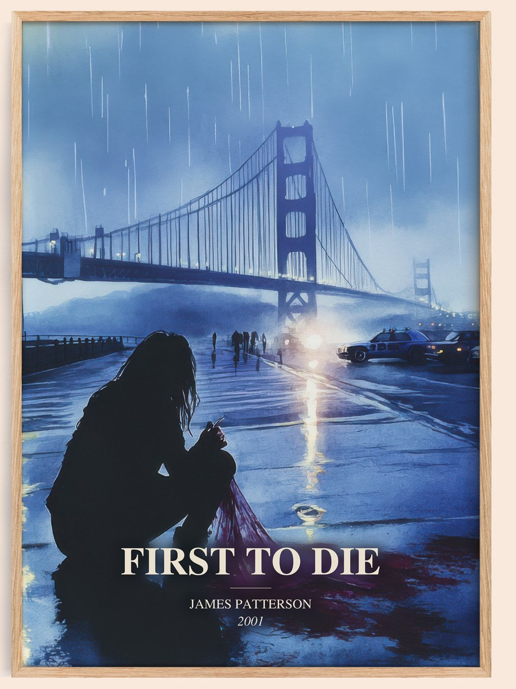 First To Die watercolour book poster by James Patterson – framed literary art print