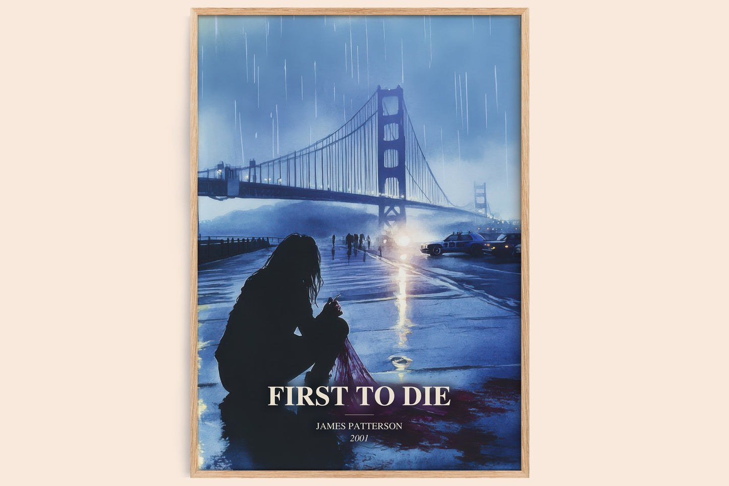 First To Die watercolour book poster by James Patterson – framed literary art print