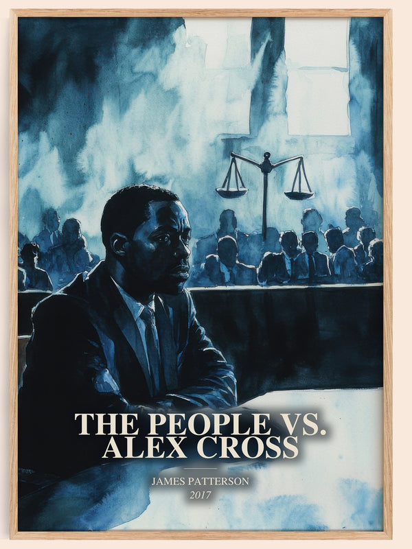 The People Vs. Alex Cross watercolour book poster by James Patterson – framed literary art print