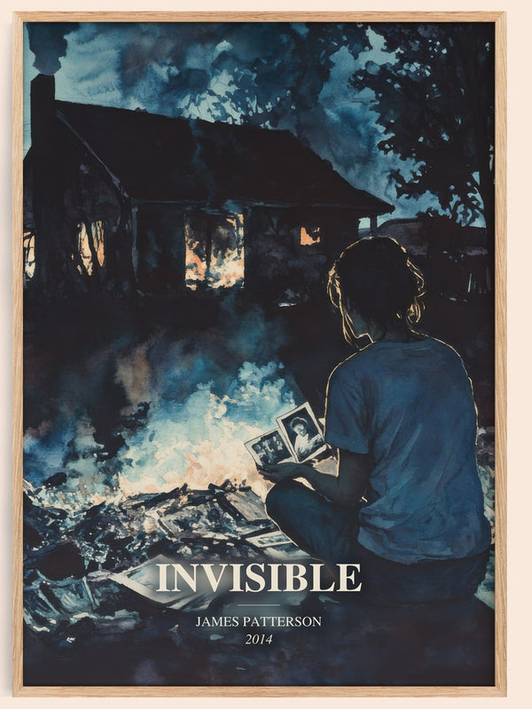 Invisible watercolour book poster by James Patterson – framed literary art print