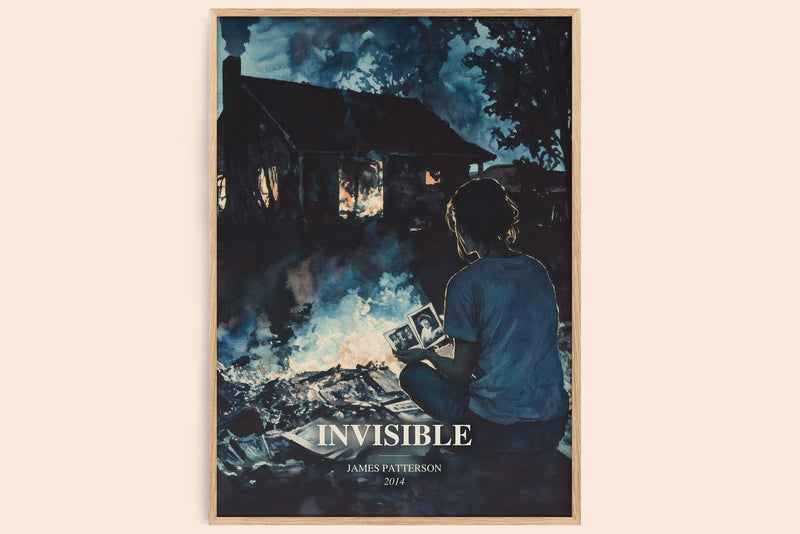 Invisible watercolour book poster by James Patterson – framed literary art print