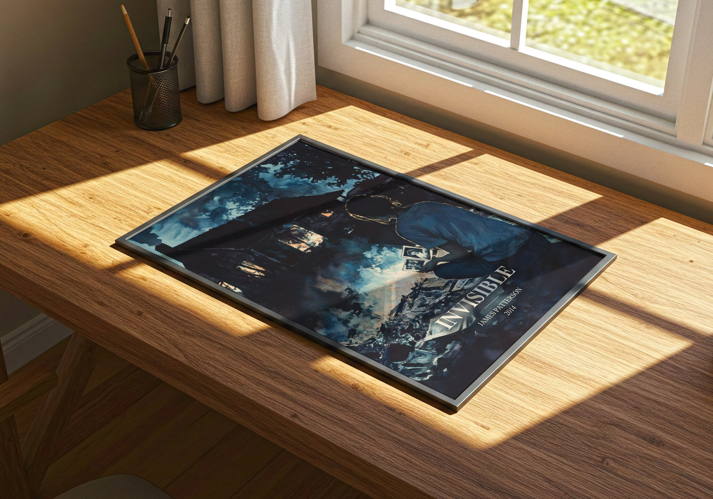 Invisible watercolour book poster framed on wall – thriller wall art