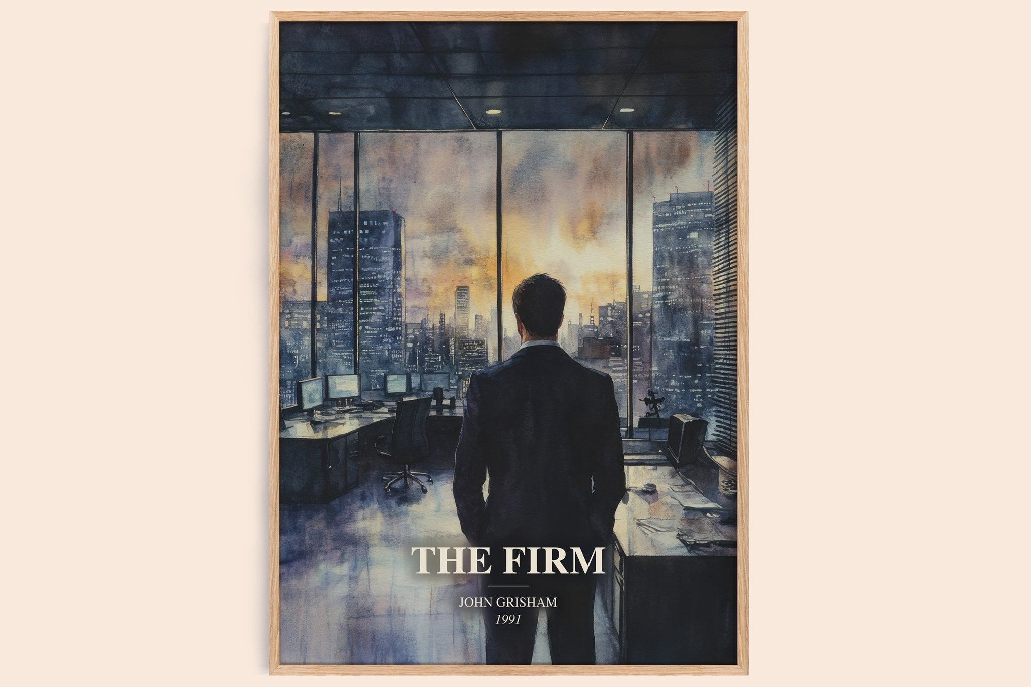 The Firm Book Watercolour Illustration by John Grisham
