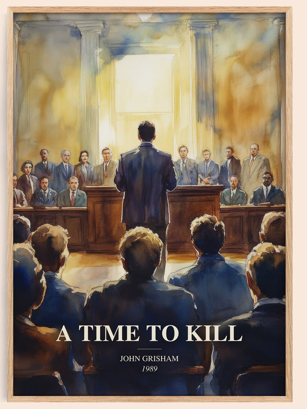 A Time To Kill watercolour book poster by John Grisham – framed literary art print