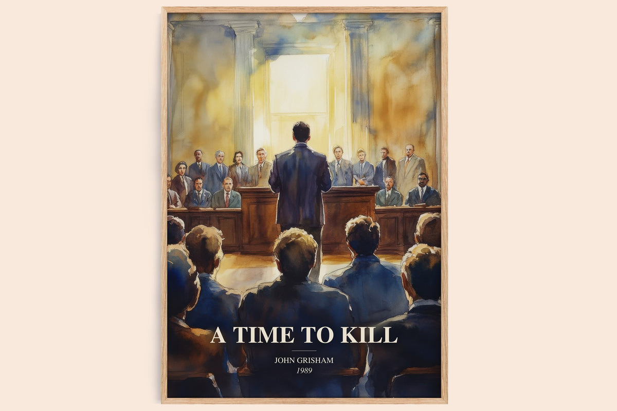 A Time To Kill watercolour book poster by John Grisham – framed literary art print