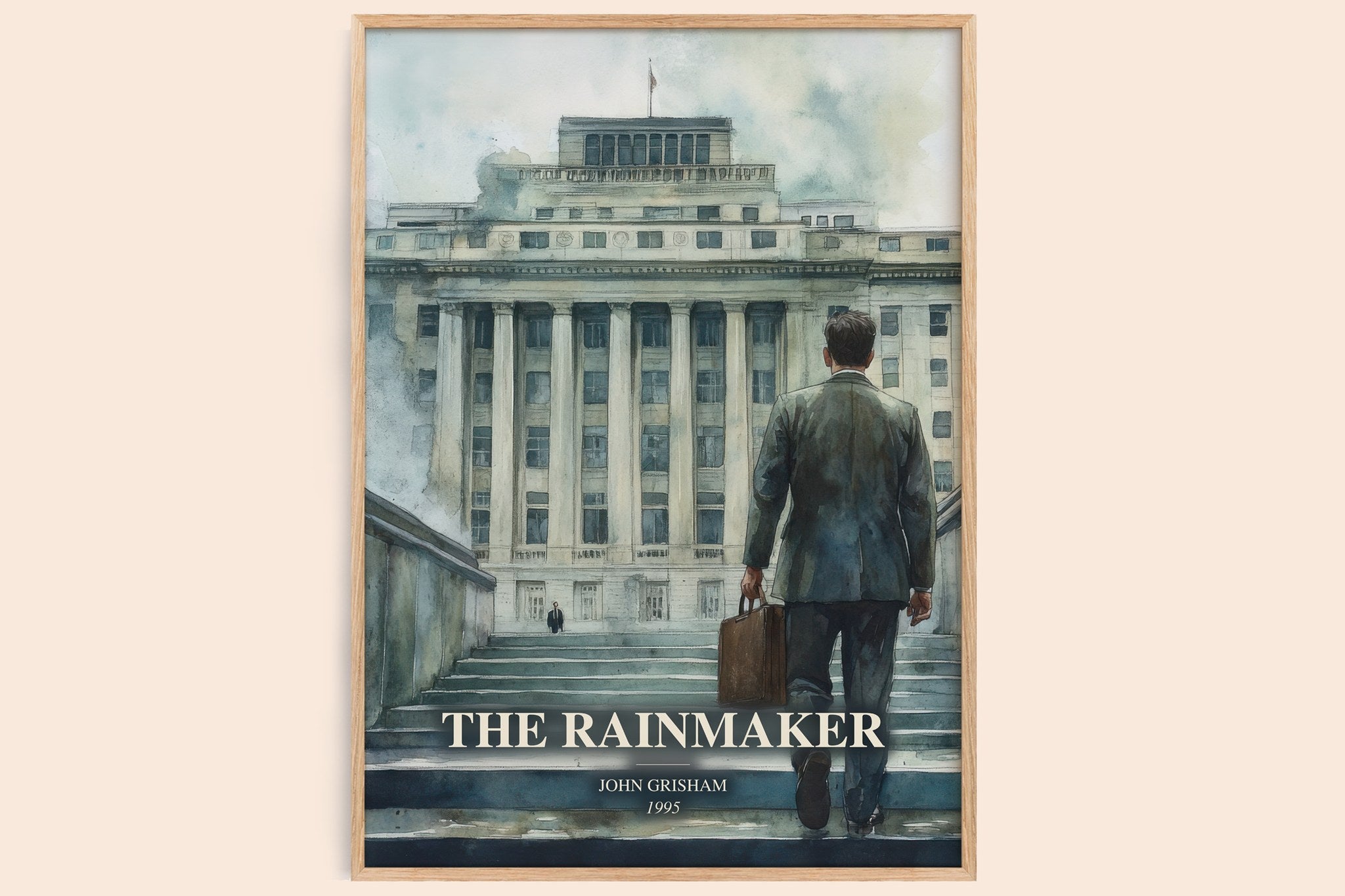 The Rainmaker Book Watercolour Illustration by John Grisham