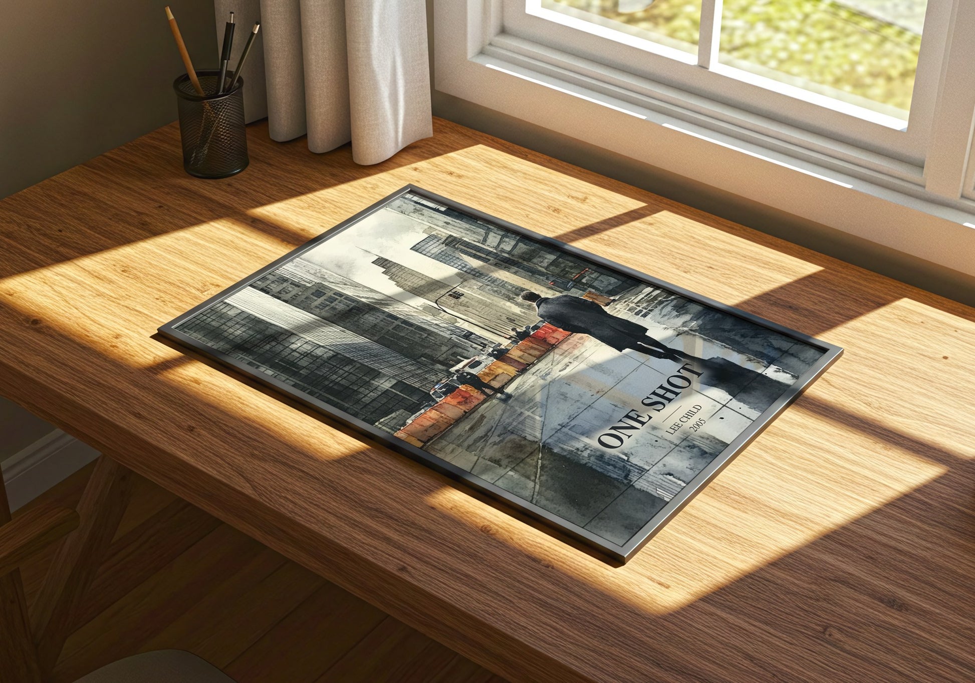 One Shot watercolour book poster framed on wall – thriller wall art