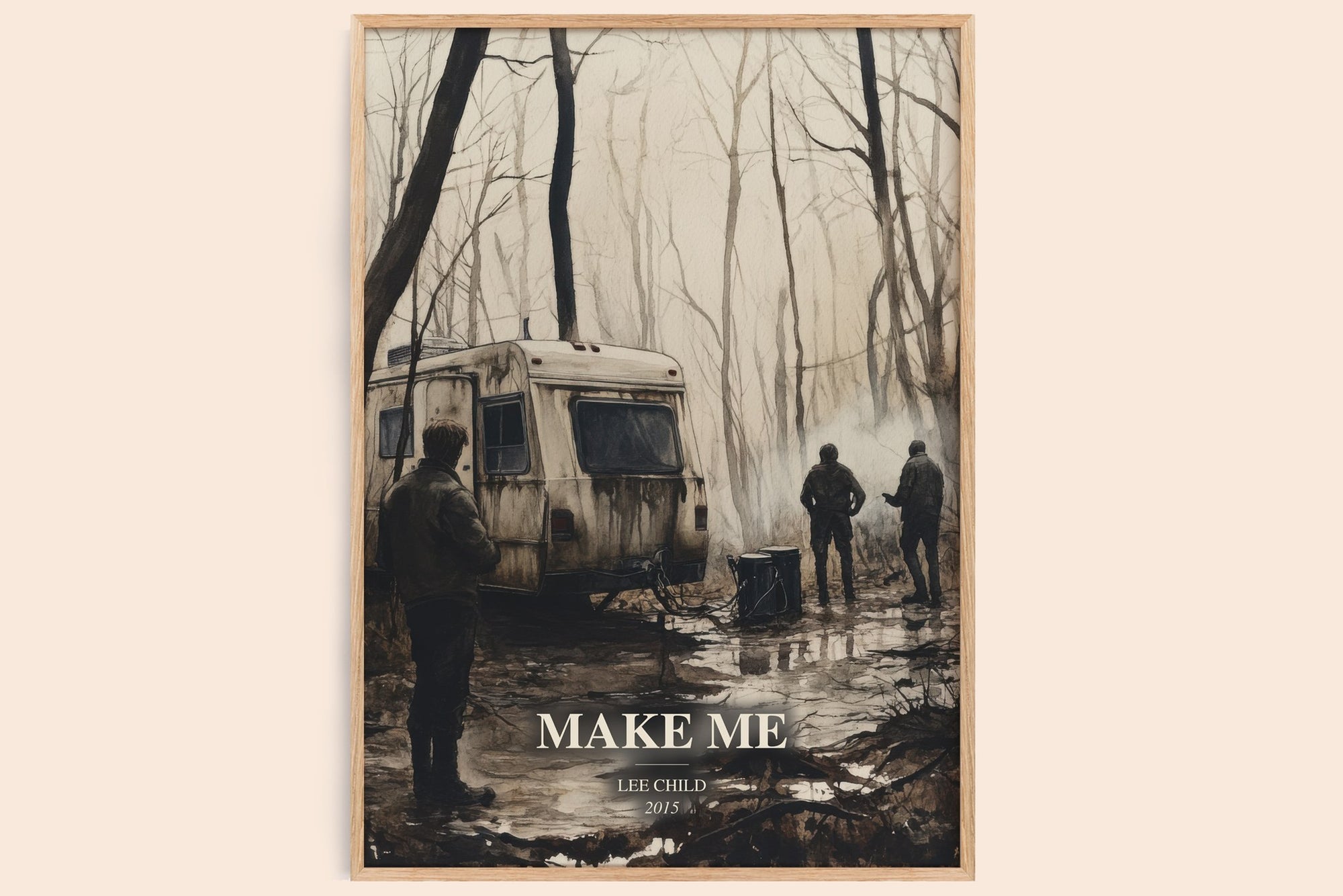 Make Me watercolour book poster by Lee Child – framed literary art print