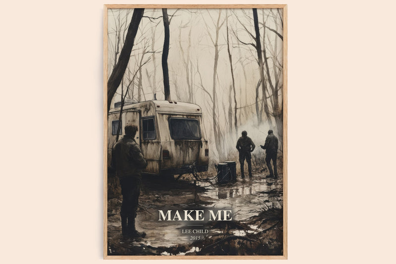 Make Me watercolour book poster by Lee Child – framed literary art print