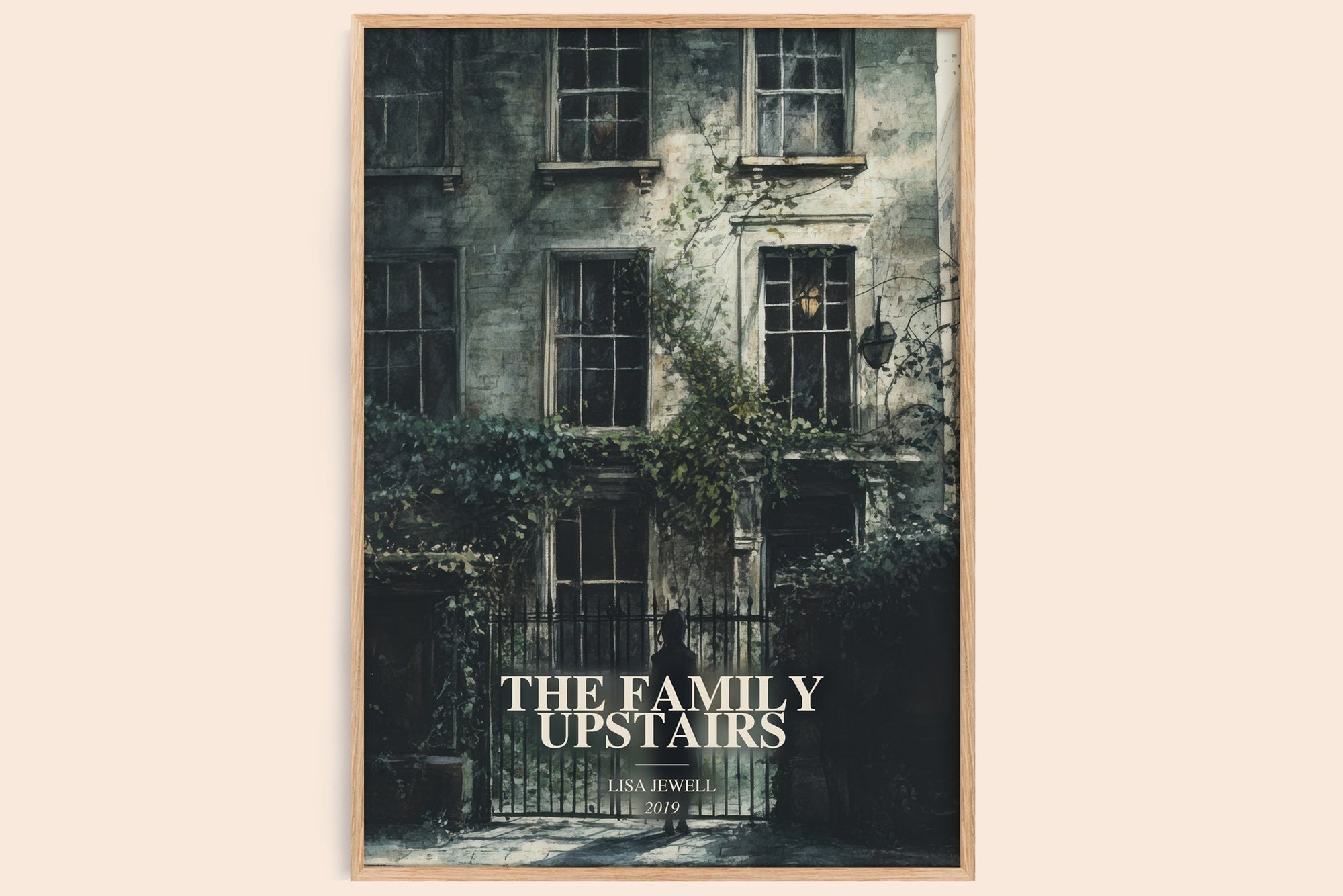 The Family Upstairs watercolour book poster by Lisa Jewell – framed literary art print