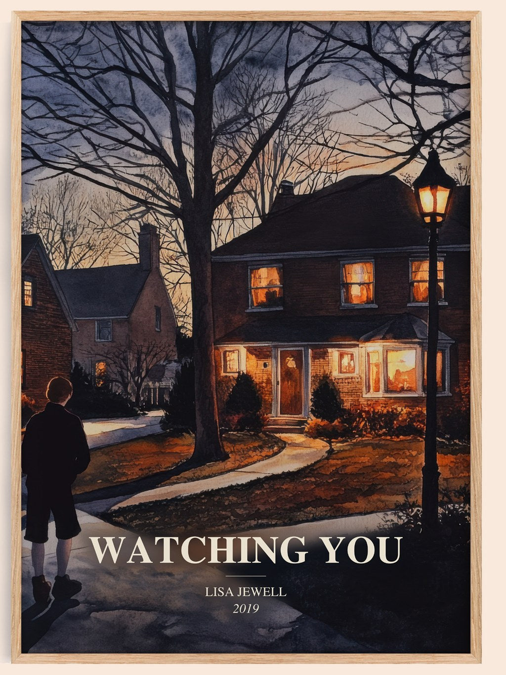Watching You watercolour book poster by Lisa Jewell – framed literary art print