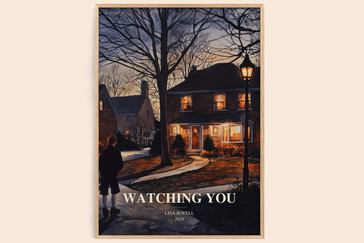 Watching You watercolour book poster by Lisa Jewell – framed literary art print