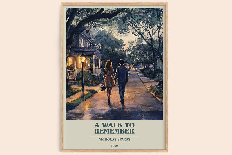 A Walk to Remember Book Cover Poster by Nicholas Sparks (Modern Minimalist style)