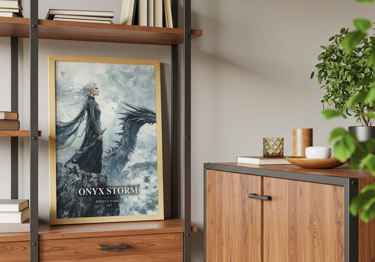 Onyx Storm book watercolour illustration paper finish options – matte satin gloss