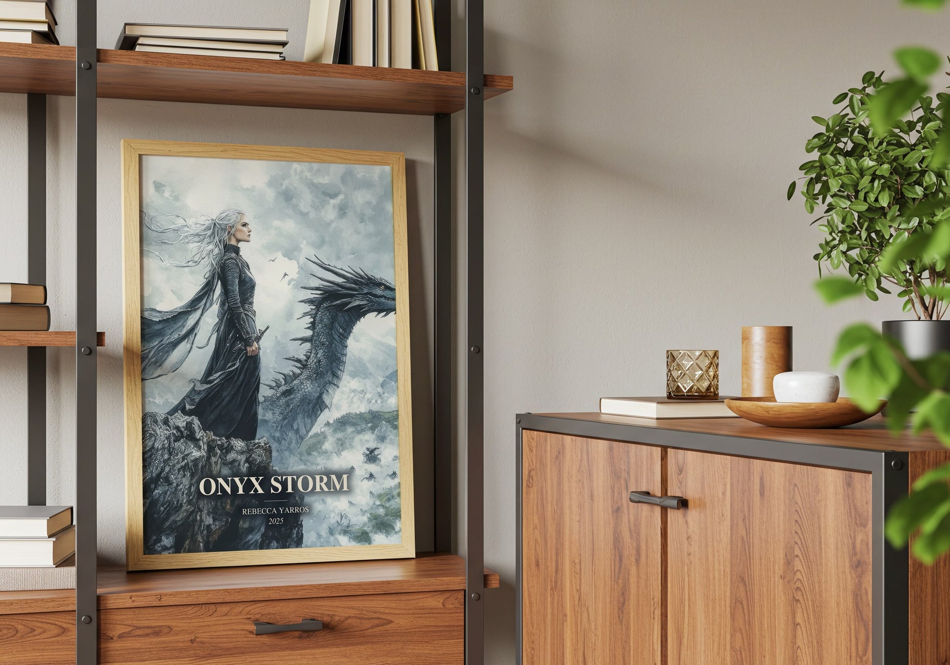 Onyx Storm book watercolour illustration paper finish options – matte satin gloss