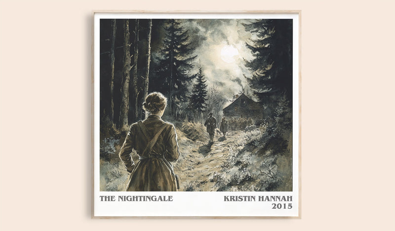 The Nightingale Literary Art Print by Kristin Hannah (Square style)