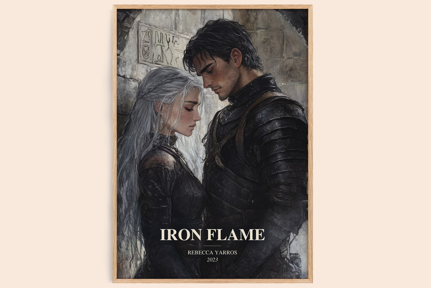 Iron Flame watercolour book poster by Rebecca Yarros – framed literary art print