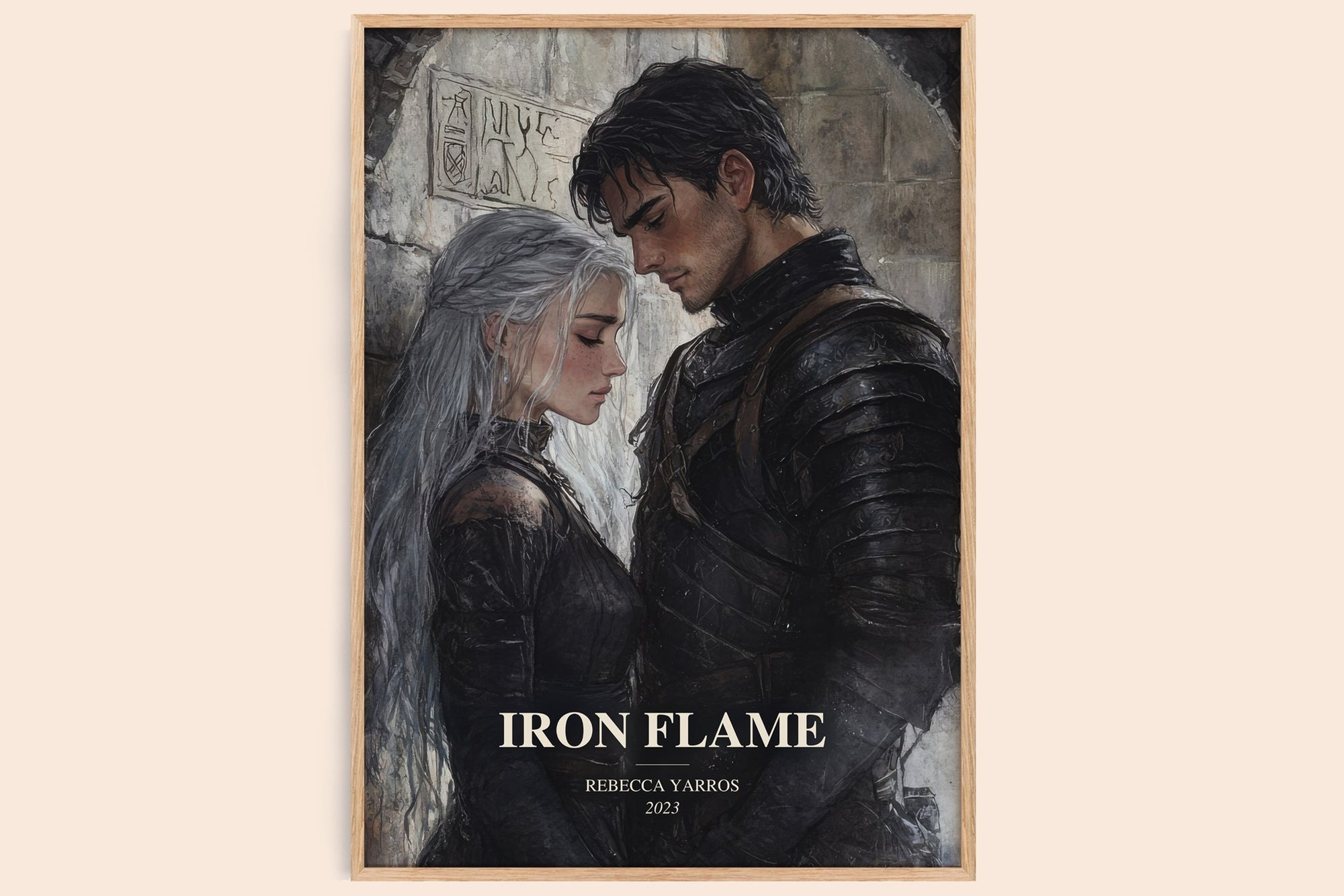 Iron Flame watercolour book poster by Rebecca Yarros – framed literary art print