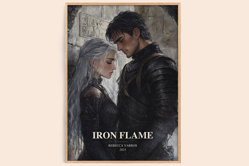 Iron Flame watercolour book poster by Rebecca Yarros – framed literary art print