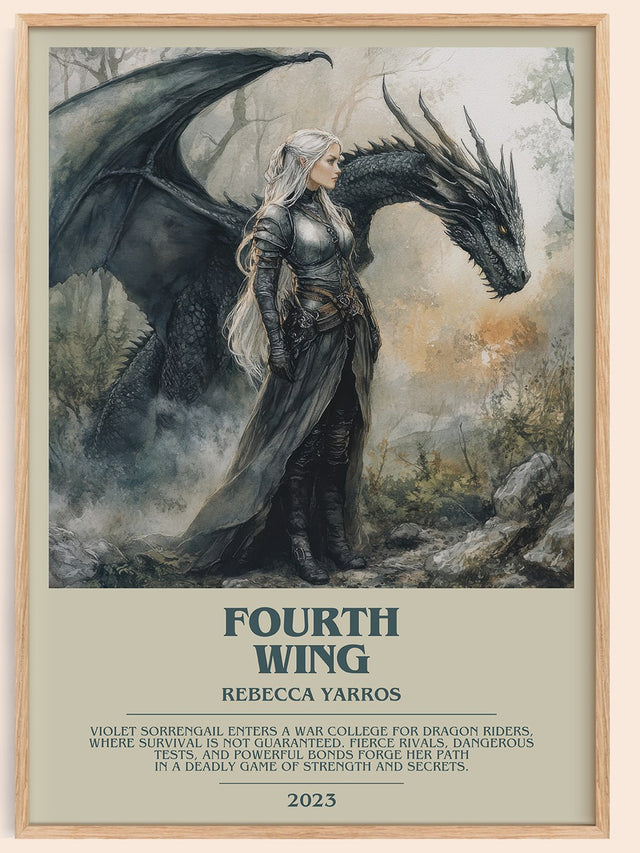 Fourth Wing Bookish Wall Art by Rebecca Yarros
