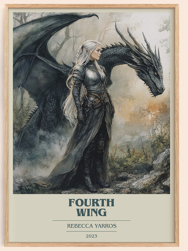 Fourth Wing Book Cover Poster by Rebecca Yarros