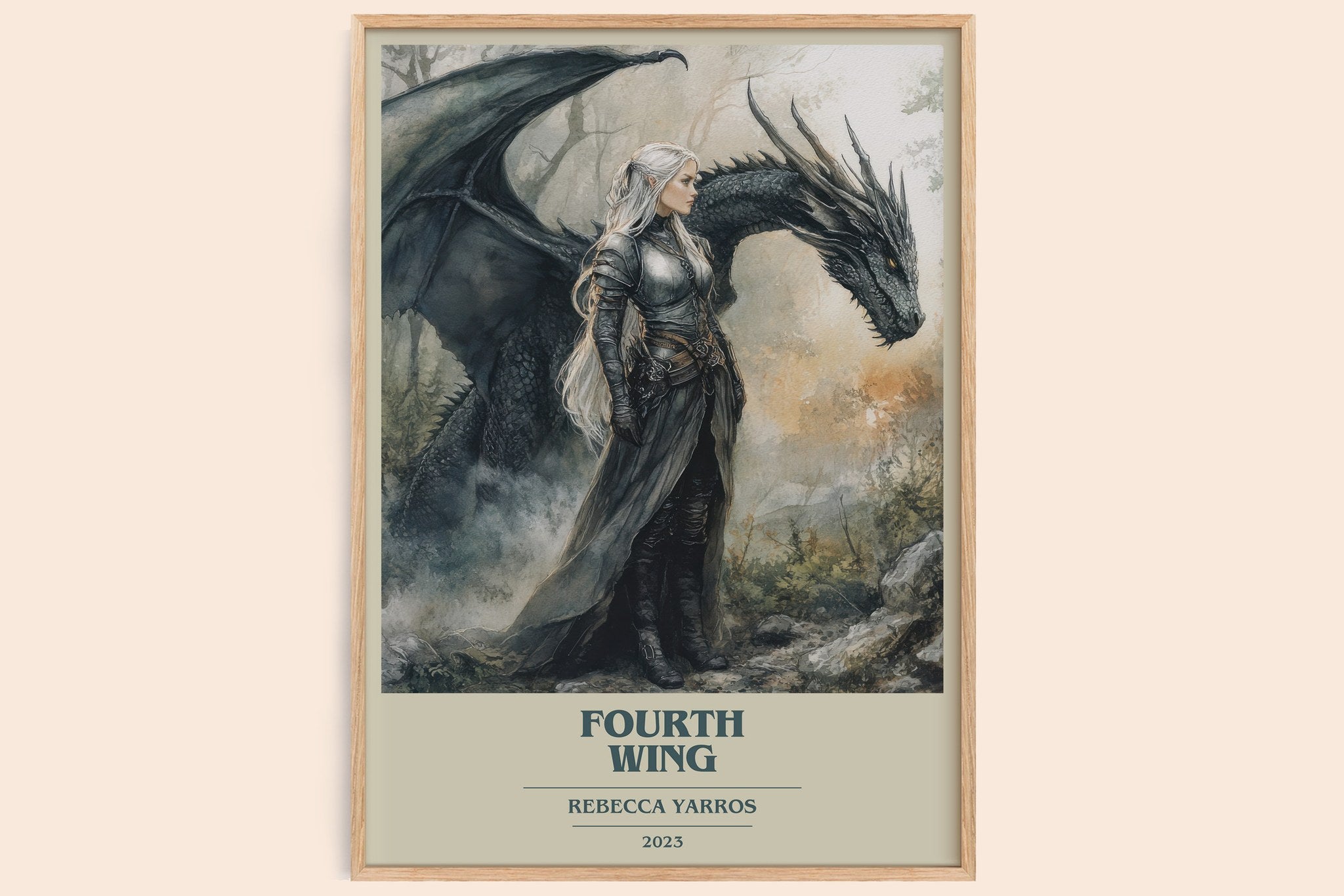 Fourth Wing Book Cover Poster by Rebecca Yarros