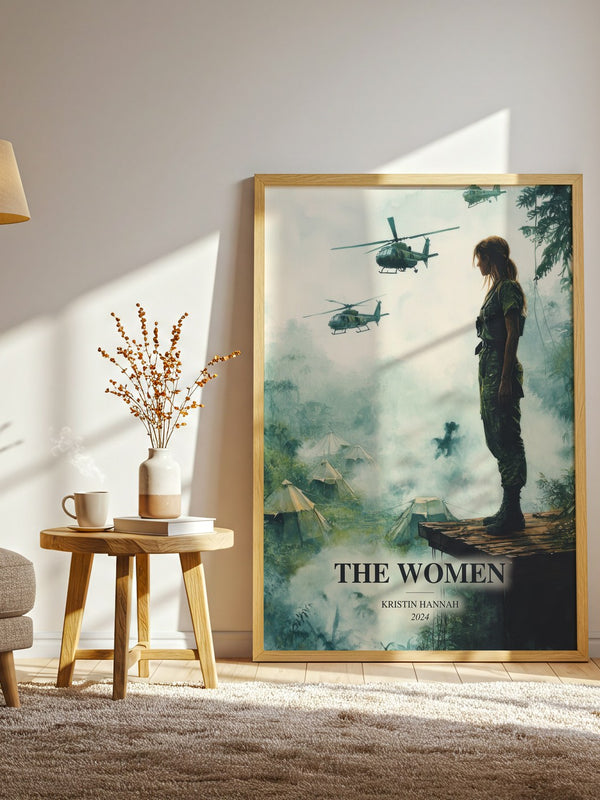 The Women watercolour print in frame leaning in hallway – historical fiction wall art