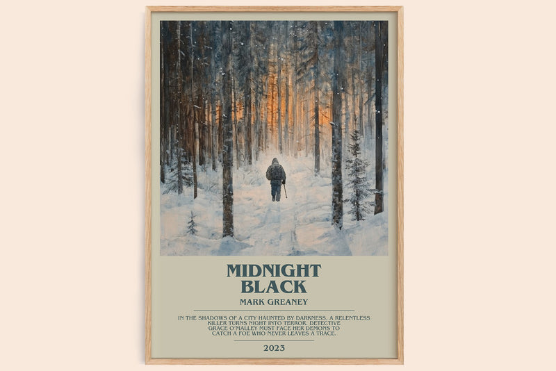 Midnight Black Bookish Wall Art by Mark Greaney (Modern style)