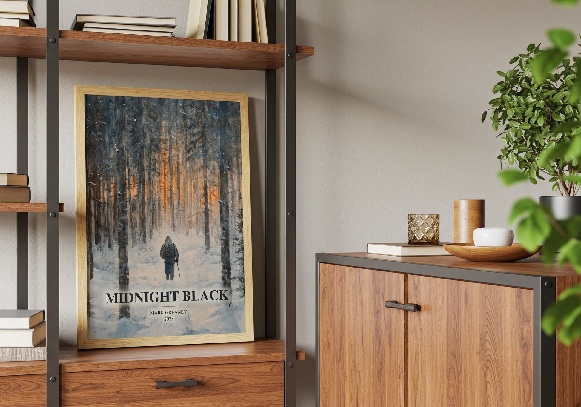 Midnight Black book watercolour illustration paper finish options – matte satin gloss