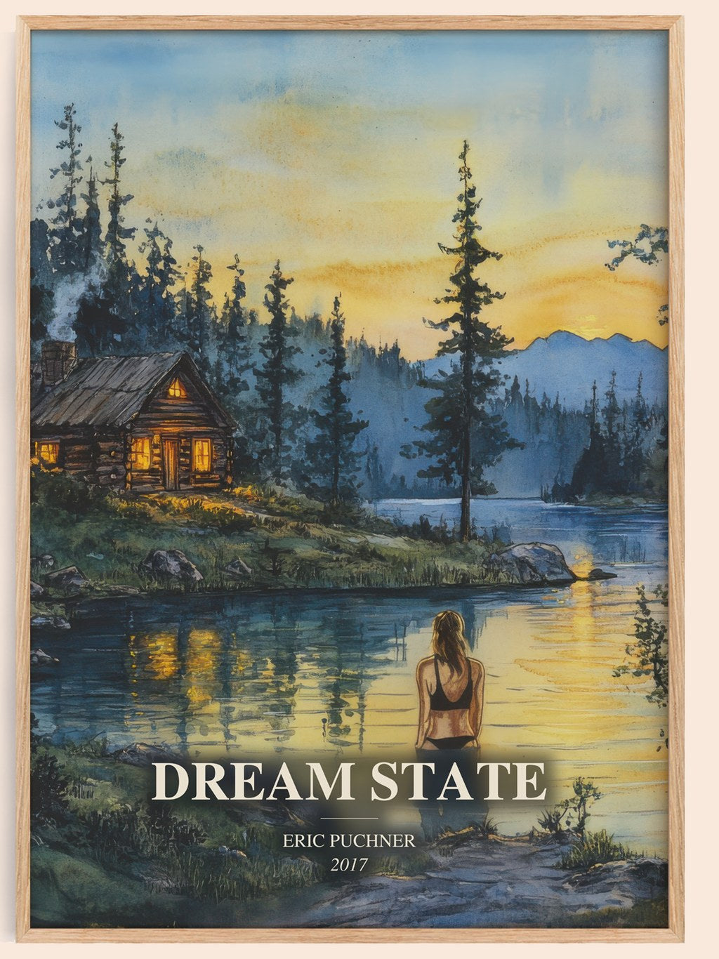 Dream State watercolour book poster by Eric Puchner – framed literary art print