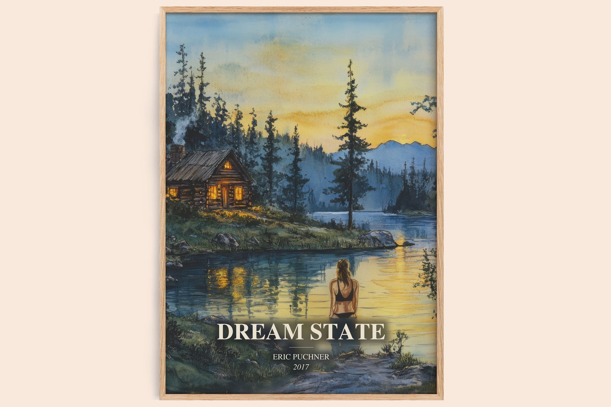 Dream State watercolour book poster by Eric Puchner – framed literary art print