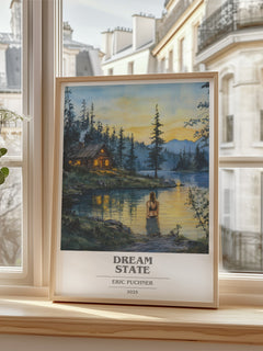 Dream State Book Cover Poster by Eric Puchner – framed print by a bright window