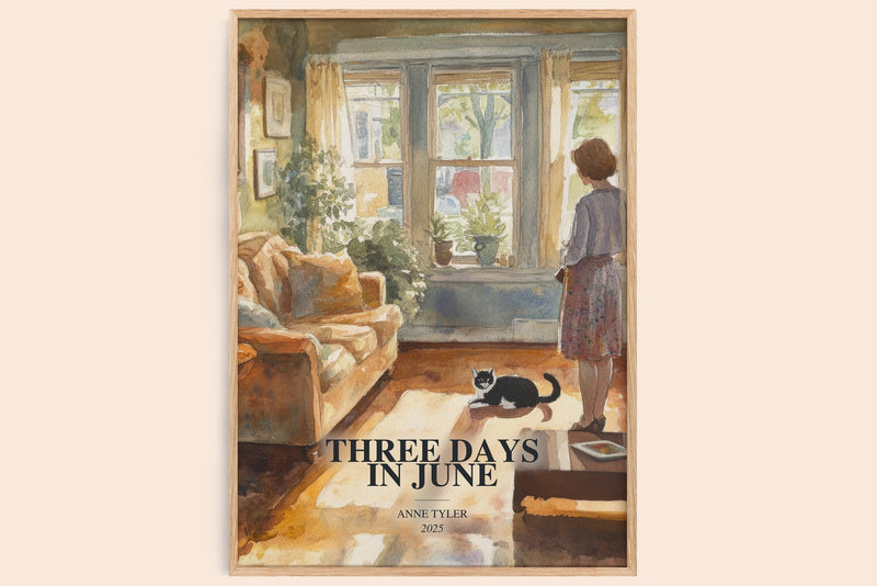 Three Days In June Book Watercolour Illustration by Anne Tyler (Edge style)