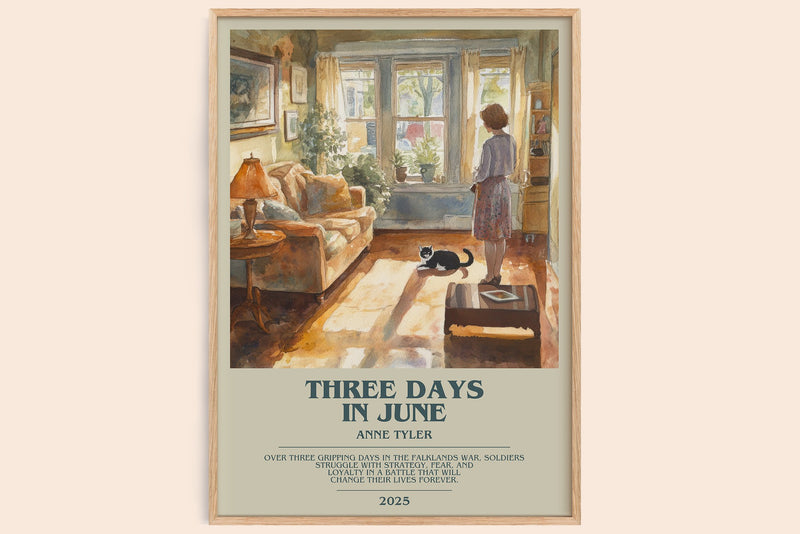 Three Days In June Bookish Wall Art by Anne Tyler (Modern style)