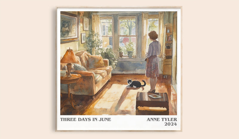 Three Days In June Literary Art Print by Anne Tyler (Square style)