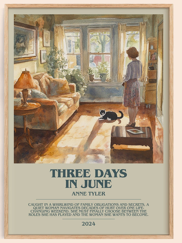 Three Days In June Bookish Wall Art by Anne Tyler