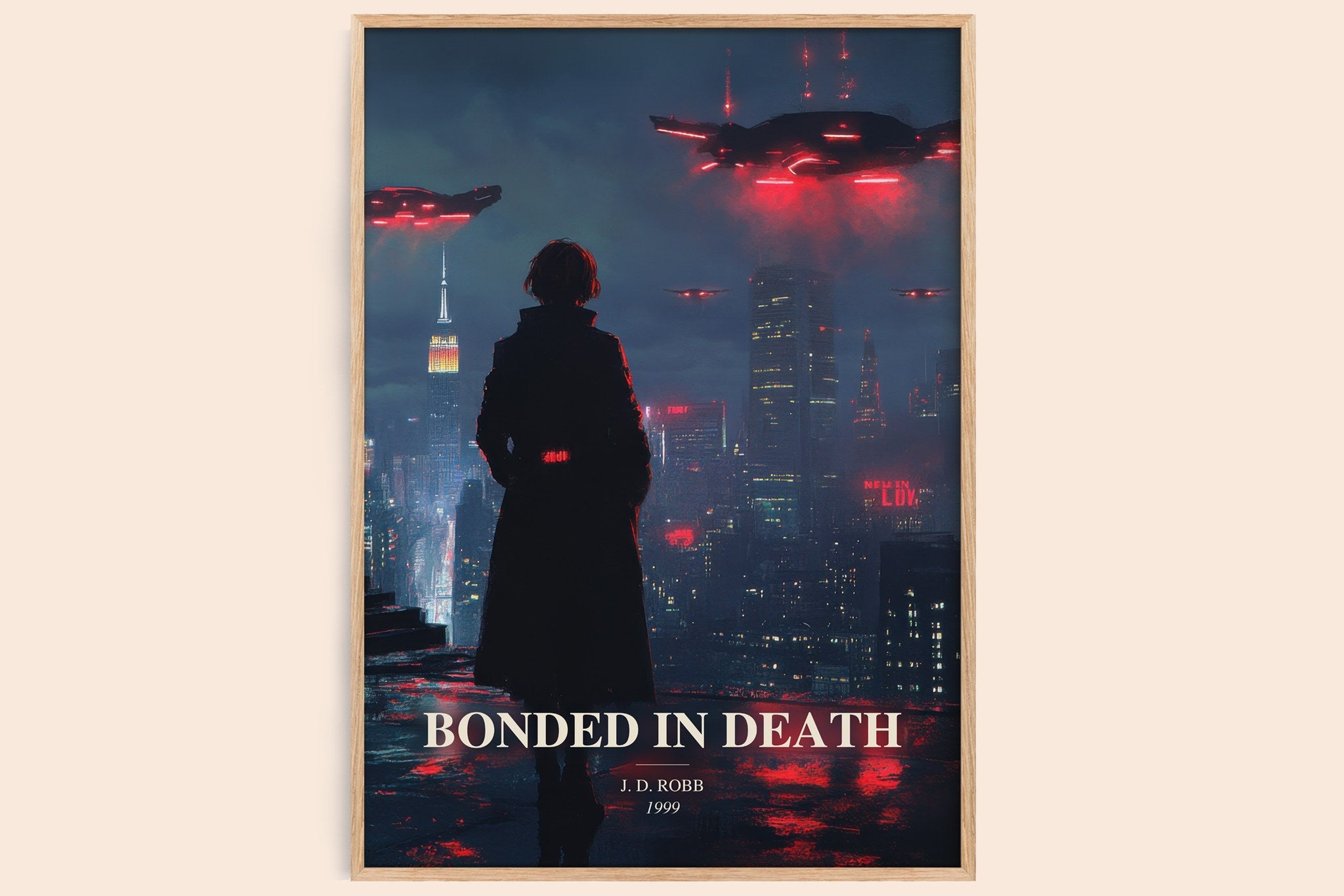Bonded In Death Book Watercolour Illustration by J. D. Robb
