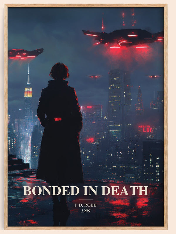 Bonded In Death watercolour book poster by J. D. Robb – framed literary art print