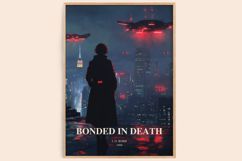 Bonded In Death watercolour book poster by J. D. Robb – framed literary art print