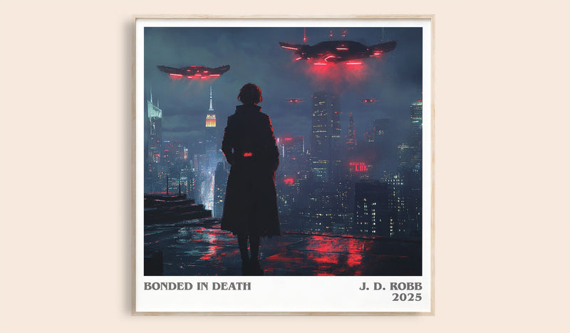 Bonded in Death Literary Art Print by J. D. Robb (Square style)