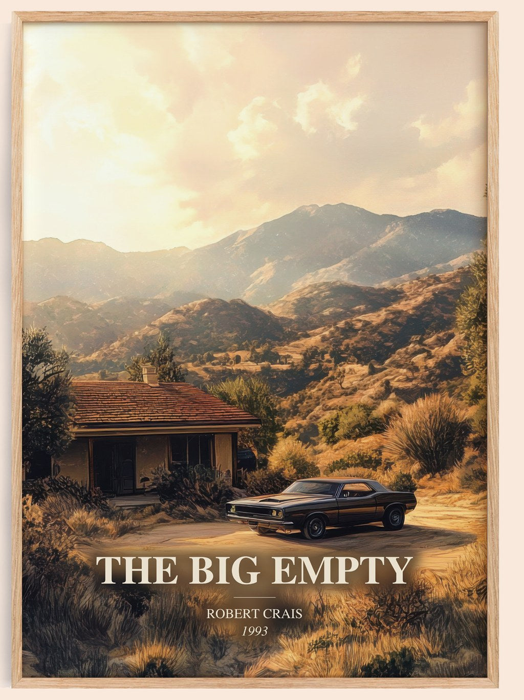 The Big Empty watercolour book poster by Robert Crais – framed literary art print